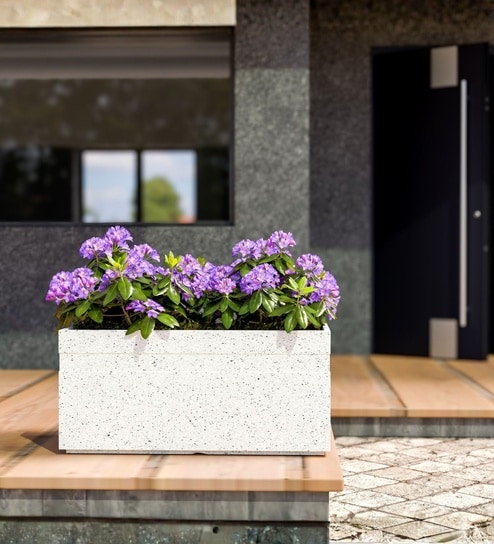 yuccabe italia Marble White German Polymer Rectangular Planter Gt 24 Inch-picture-14