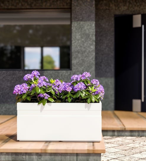 yuccabe italia White German Polymer Rectangular Planter Gt 24 Inch-picture-20