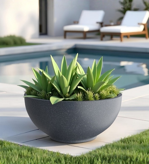 yuccabe italia Grey German Polymer Round Planter Ktr 24 Inch-picture-46