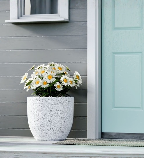 Marble White German Polymer Round Planter Pcup 12 Inch-image-49