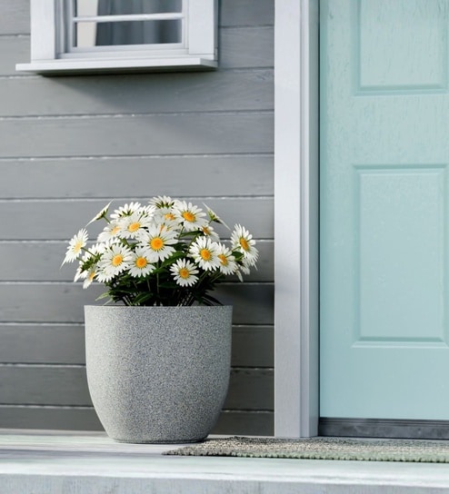 yuccabe italia Victoria Grey German Polymer Round Planter Pcup 12 Inch-picture-20