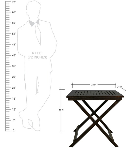 Buy Foldable Coffee Table Set in Brown Colour by ClasiCraft Online