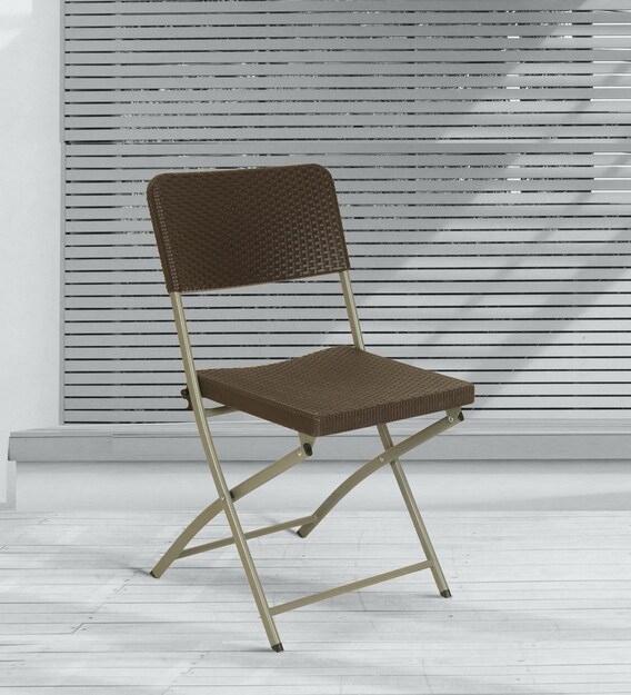 Buy Folding Chair in Brown Colour By Ventura Online Metal Folding