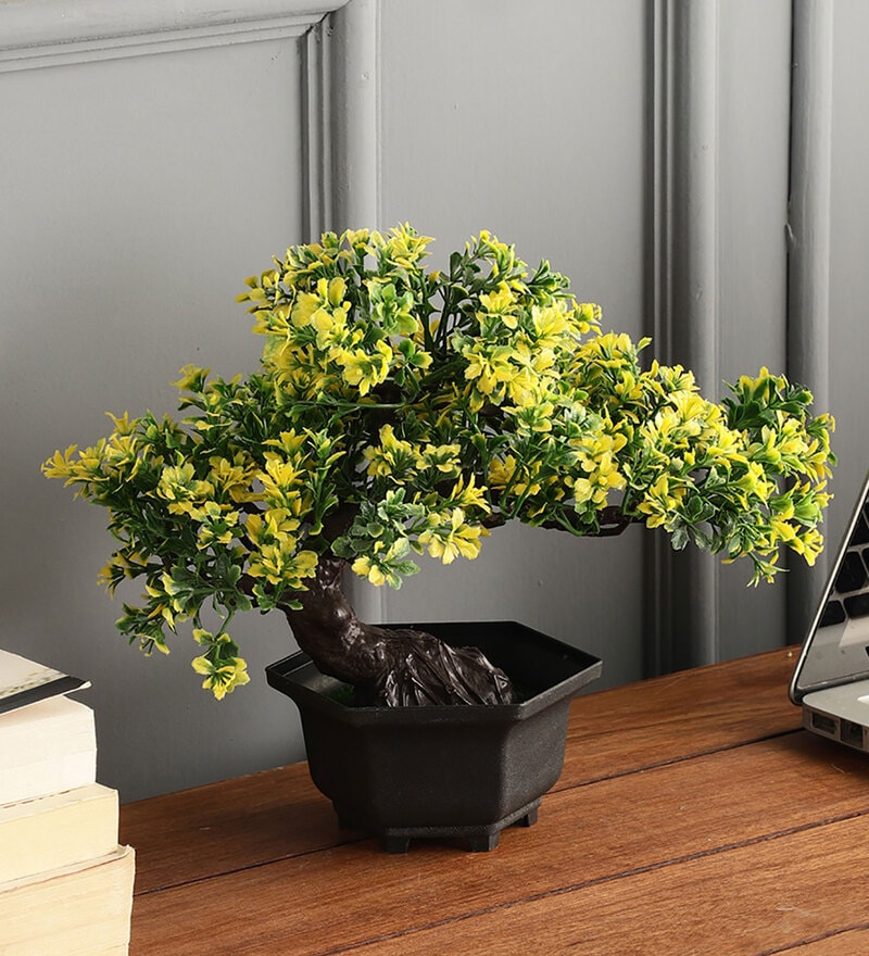 Buy Plastic Yellow Bonsai Artificial Plants Online Artificial Plants
