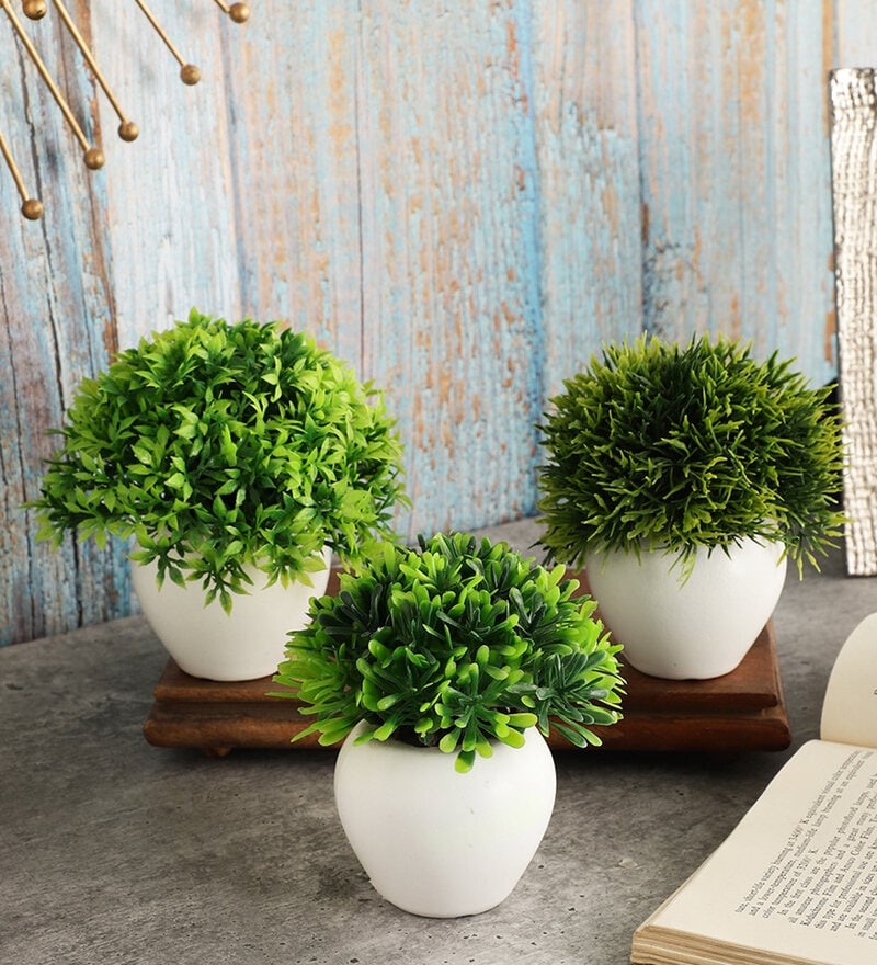 Buy Plastic Green Mini Artificial Plants Online - Artificial Plants ...