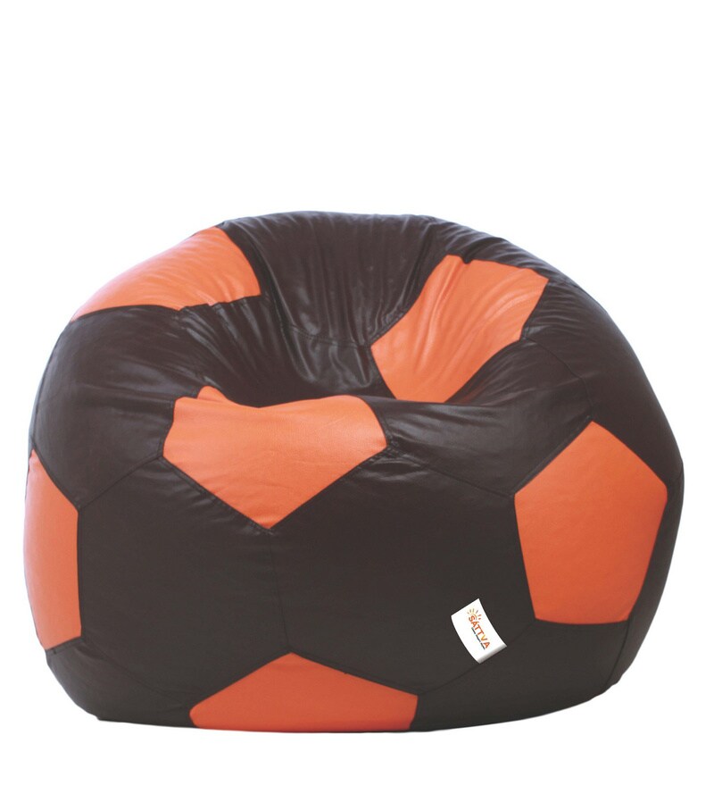 Buy Combo Football XXXL Bean Bag & Liner Round Pouffe with Beans in