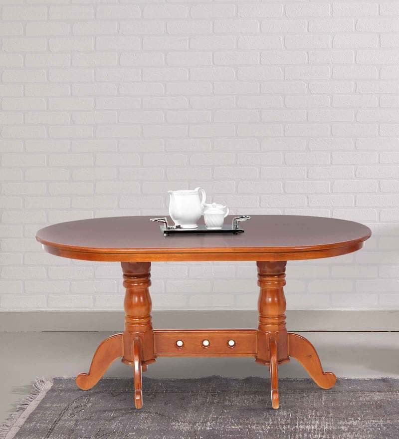 oval shape 4 seater dining table