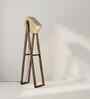 Focal Wooden Floor Lamp with Wooden Shade & Brown Base