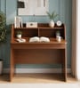 Focuspro Brown Colour Hutch Desk With Storage In Walnut Finish Focuspro Brown Colour Hutch Desk With Storage In Walnut Finish