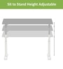 Fold Flexi Height Adjustable Writing Table in White & Slate Grey Colour
