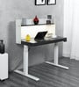Fold Flexi Height Adjustable Writing Table in White & Slate Grey Colour