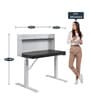 Fold Flexi Height Adjustable Writing Table in White & Slate Grey Colour
