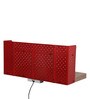 Fold Wall Mounted Writing Table in Vermillion & Oakwood Finish