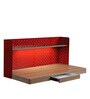 Fold Wall Mounted Writing Table in Vermillion & Oakwood Finish