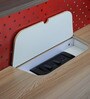 Fold Wall Mounted Writing Table in Vermillion & Oakwood Finish