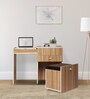 Dresser In Choco Walnut Finish With Seating Stool