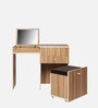 Dresser In Choco Walnut Finish With Seating Stool