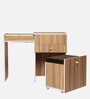 Dresser In Choco Walnut Finish With Seating Stool