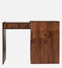 Fold Dressing Cabinet In Classic Walnut Finish With Seating Stool