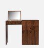 Fold Dressing Cabinet In Classic Walnut Finish With Seating Stool