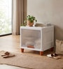 White Foldable Cabinet With Sliding Door Step 1 ( Transparent Door )