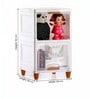 White Foldable Cabinet With Sliding Door Step 2 ( Transparent Door )