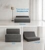 Foldable 7 Inches Resitec Foam (75x30) Single Size Sofa Cum Mattress in Grey Colour