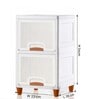 White Foldable Cabinet With Sliding Door 2 Step