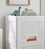 White Foldable Cabinet With Sliding Door 2 Step