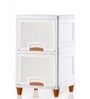 White Foldable Cabinet With Sliding Door 2 Step