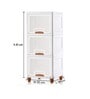 White Foldable Cabinet With Sliding Door 3 Step