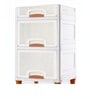 White Foldable Cabinet With Sliding Door 3 Step