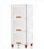 White Foldable Cabinet With Sliding Door 3 Step