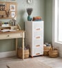 White Foldable Cabinet With Sliding Door 4 Step