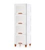 White Foldable Cabinet With Sliding Door 4 Step