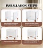 White Foldable Cabinet With Sliding Door 4 Step