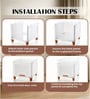 White Foldable Cabinet With Sliding Door 5 Step