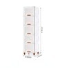 White Foldable Cabinet With Sliding Door 5 Step