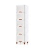 White Foldable Cabinet With Sliding Door 5 Step