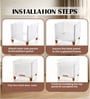 White Foldable Cabinet With Sliding Door 6 Step