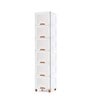 White Foldable Cabinet With Sliding Door 6 Step