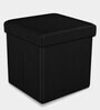 Foldable Collapsible Ottoman Storage Box Cum Stool In Black Colour