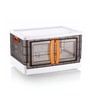 White Foldable Double Door Cupboard With Door & Wheels 2 Layer