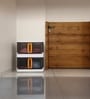 White Foldable Double Door Cupboard With Door & Wheels 2 Layer