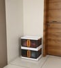 White Foldable Double Door Cupboard With Door & Wheels 2 Layer