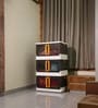 White Foldable Double Door Cupboard With Door & Wheels 3 Layer
