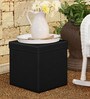 Foldable Collapsible Ottoman Storage Box Cum Stool In Black Colour