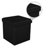 Foldable Collapsible Ottoman Storage Box Cum Stool In Black Colour