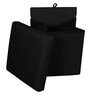 Foldable Collapsible Ottoman Storage Box Cum Stool In Black Colour