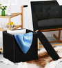 Foldable Collapsible Ottoman Storage Box Cum Stool In Black Colour